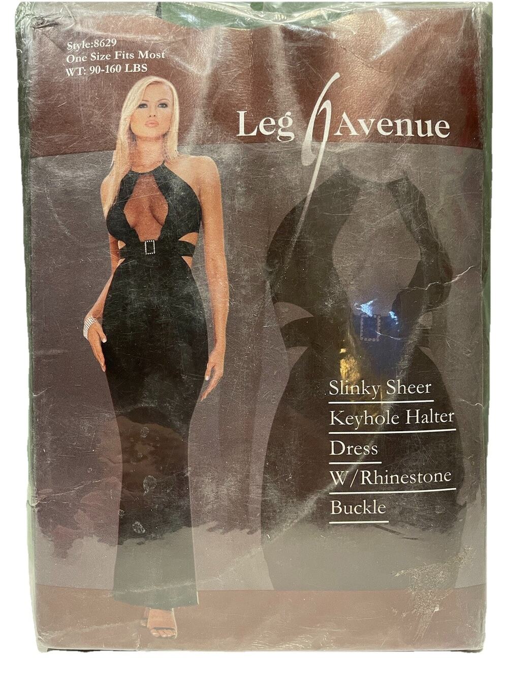 Leg Avenue La8629 Slinky Sheer Keyhole Halter Long Dress Gown One Size Black